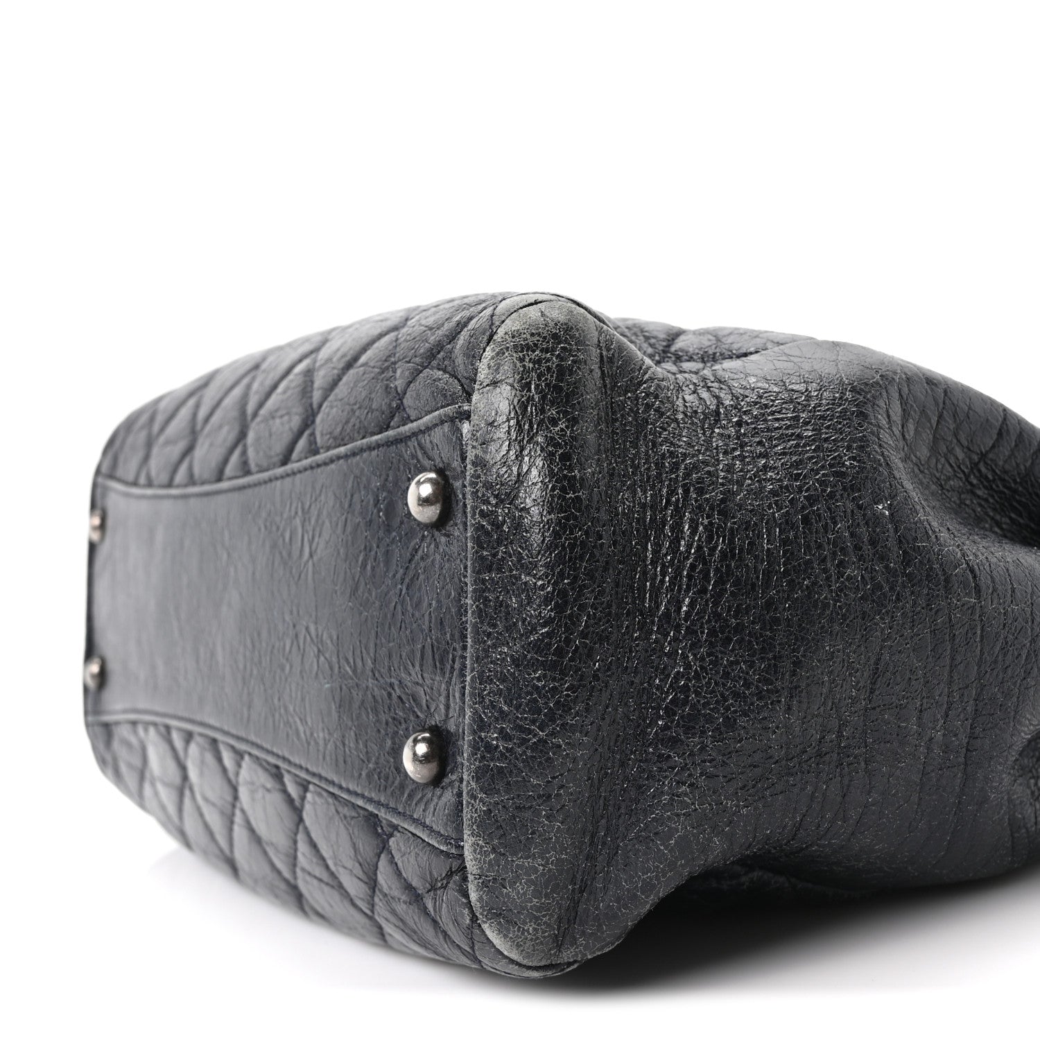 Chanel Glazed Calfskin Quilted Tote Navy 11 of 11
