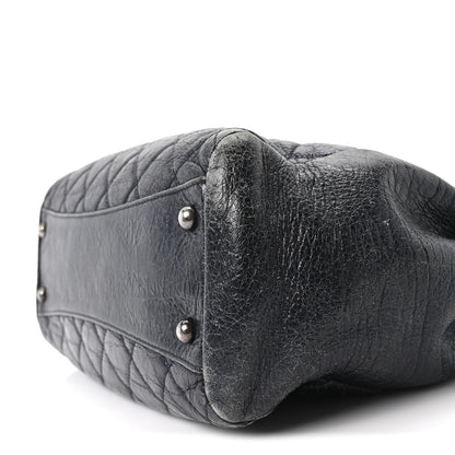 Chanel Glazed Calfskin Quilted Tote Navy 11 of 11