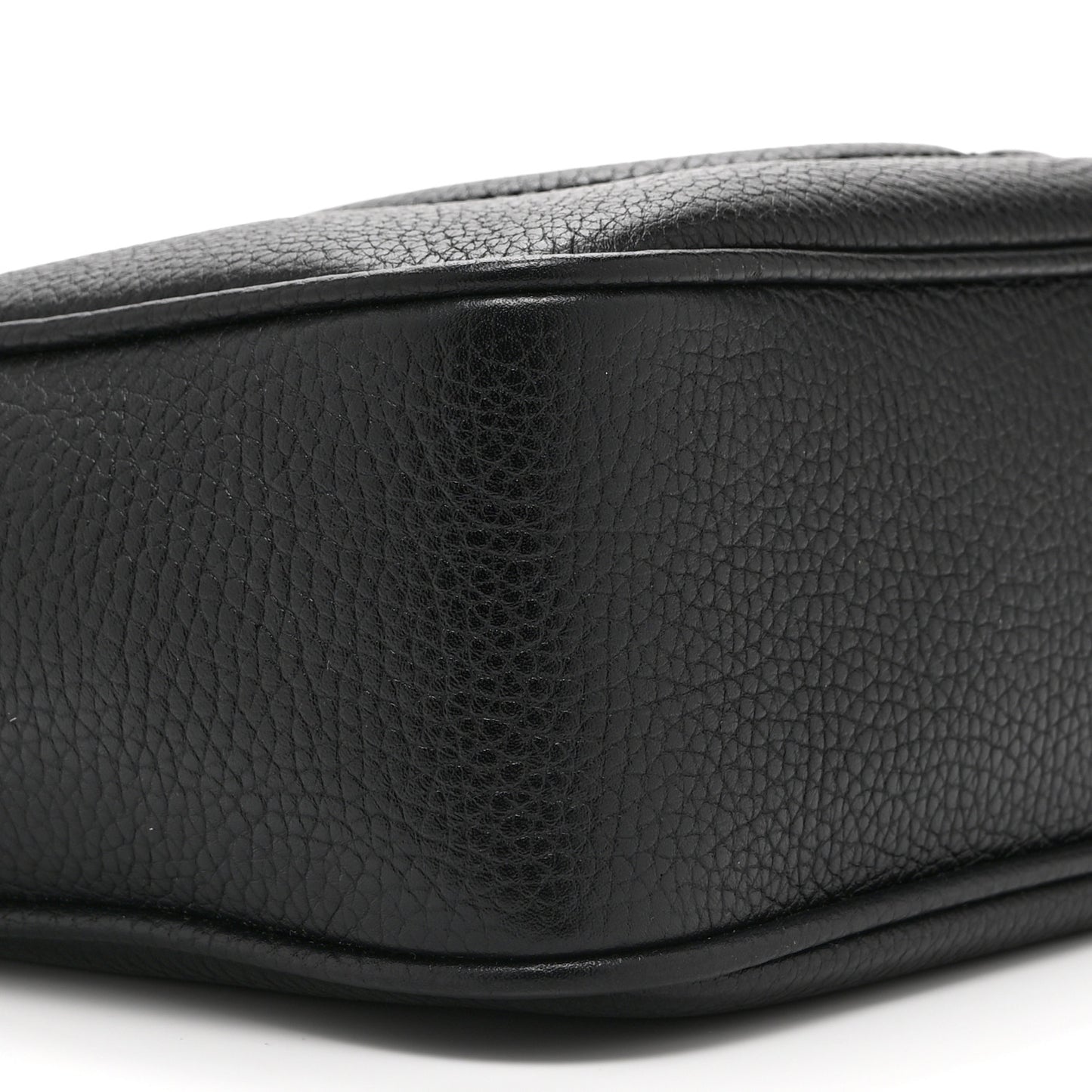 Pebbled Calfskin Small Soho Disco Bag Black