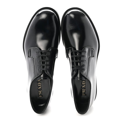 Prada Spazzolato Mens Derby Loafers 9 Black 2 of 9