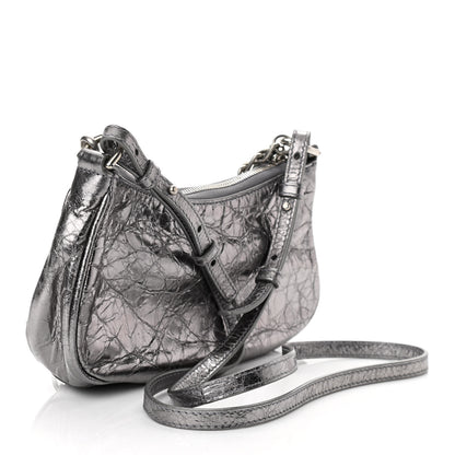 Balenciaga Metallic Agneau Arena Le Cagole Purse With Chain Mini Silver 3 of 9