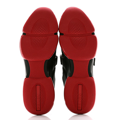 Prada Rubber Knit Fabric Mens Cloudbust Air Sneakers 10 Black Red 5 of 8