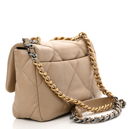 Chanel Lambskin Quilted Medium Chanel 19 Flap Dark Beige 3 of 11