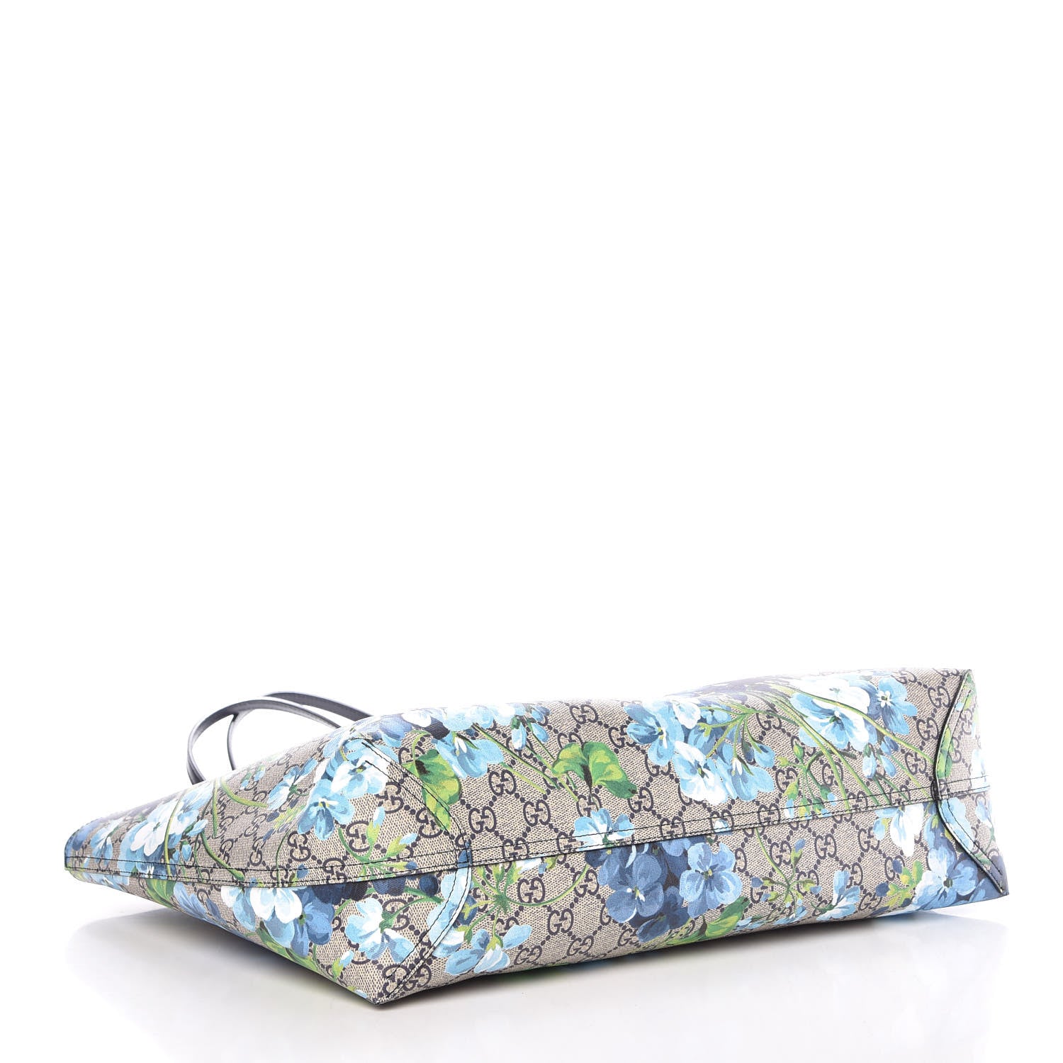 Gucci GG Supreme Monogram Blooms Medium Reversible Tote Beige Blue Navy 7 of 25