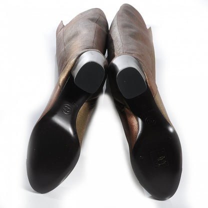 Chanel Iridescent Calfskin High Boots 35 Gold 5 of 7