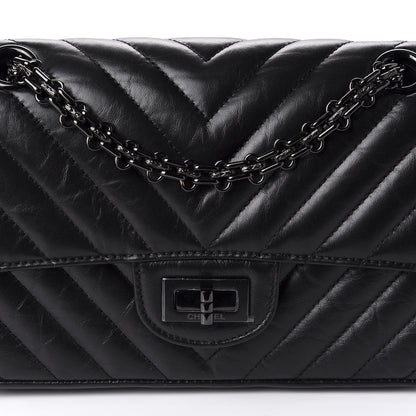 Chanel Aged Calfskin Chevron Quilted 2.55 Reissue Mini Flap So Black 10 of 10
