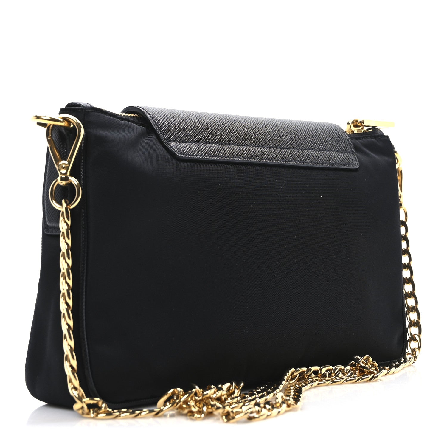 Prada Tessuto Nylon Saffiano Crossbody Bag Black 3 of 10