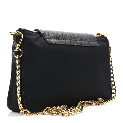 Prada Tessuto Nylon Saffiano Crossbody Bag Black 3 of 10