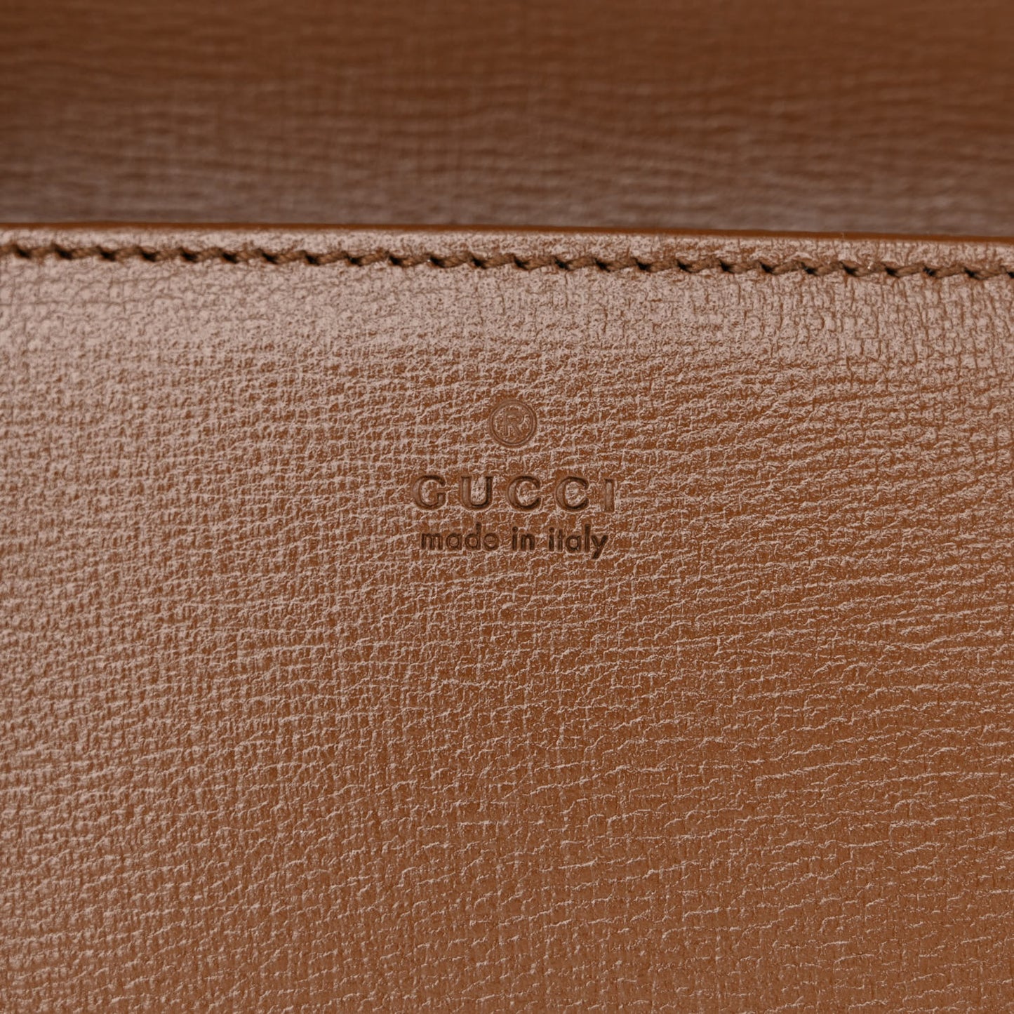 GG Supreme Monogram Azalea Calfskin Horsebit 1955 Wallet On Chain Beige Ebony Brown Sugar
