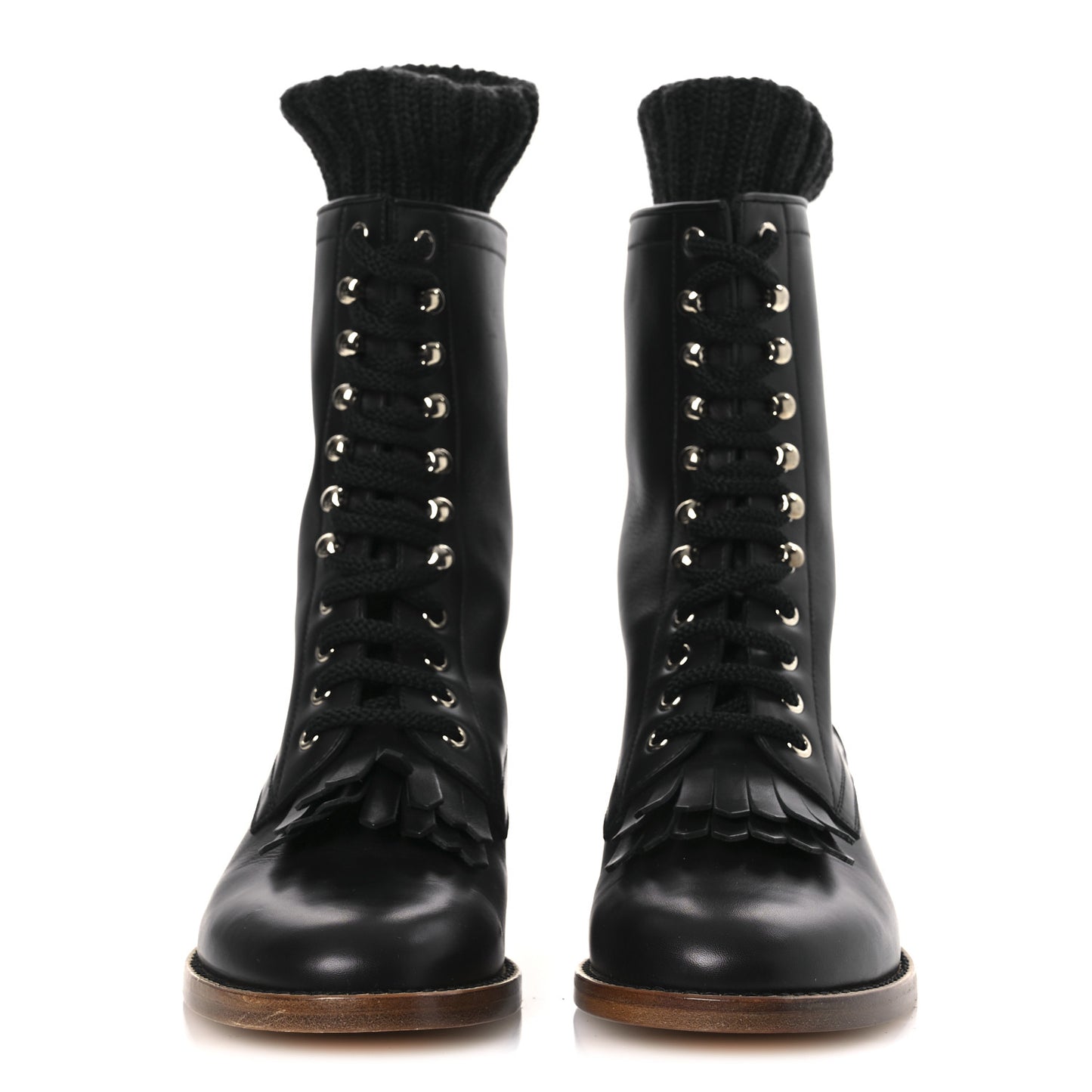 Calfskin Sock High CC Combat Boots 39 Black