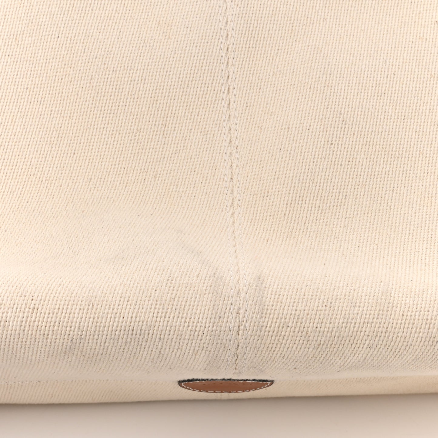 Canvas Calfskin Cushion Tote Beige