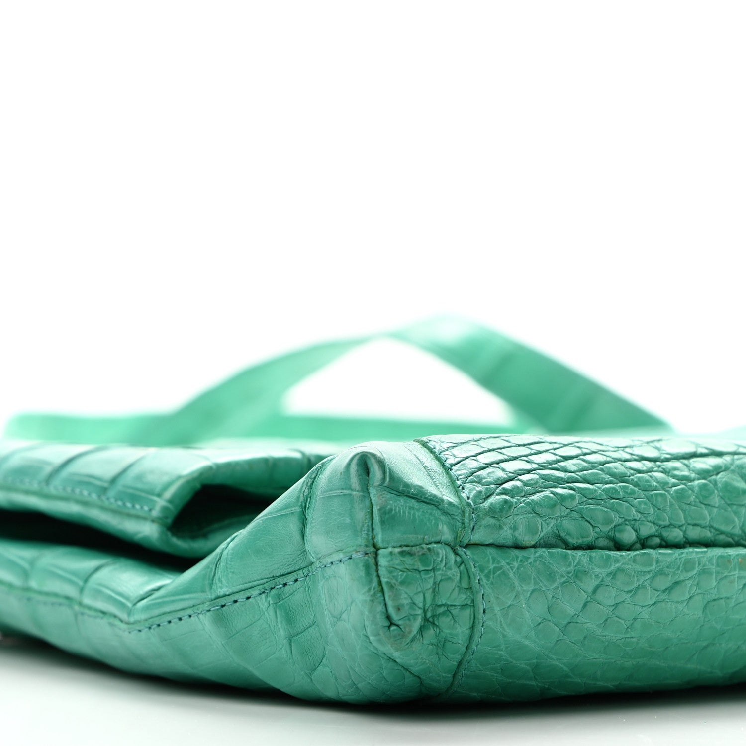 Nancy Gonzalez Crocodile Foldover Clutch Green 9 of 11