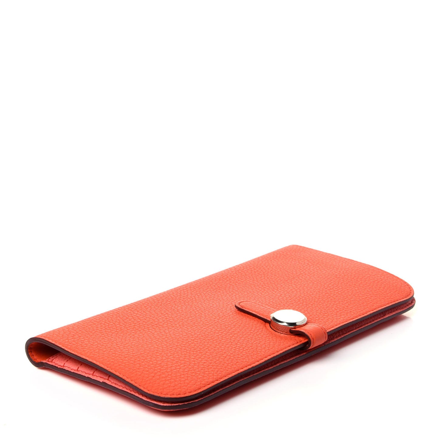 Togo Dogon Recto Verso Wallet Orange Poppy Rose Candy