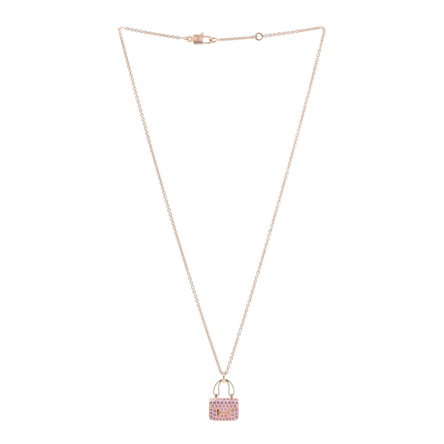 18K Rose Gold Pink Sapphire Constance Amulettes Pendant Necklace