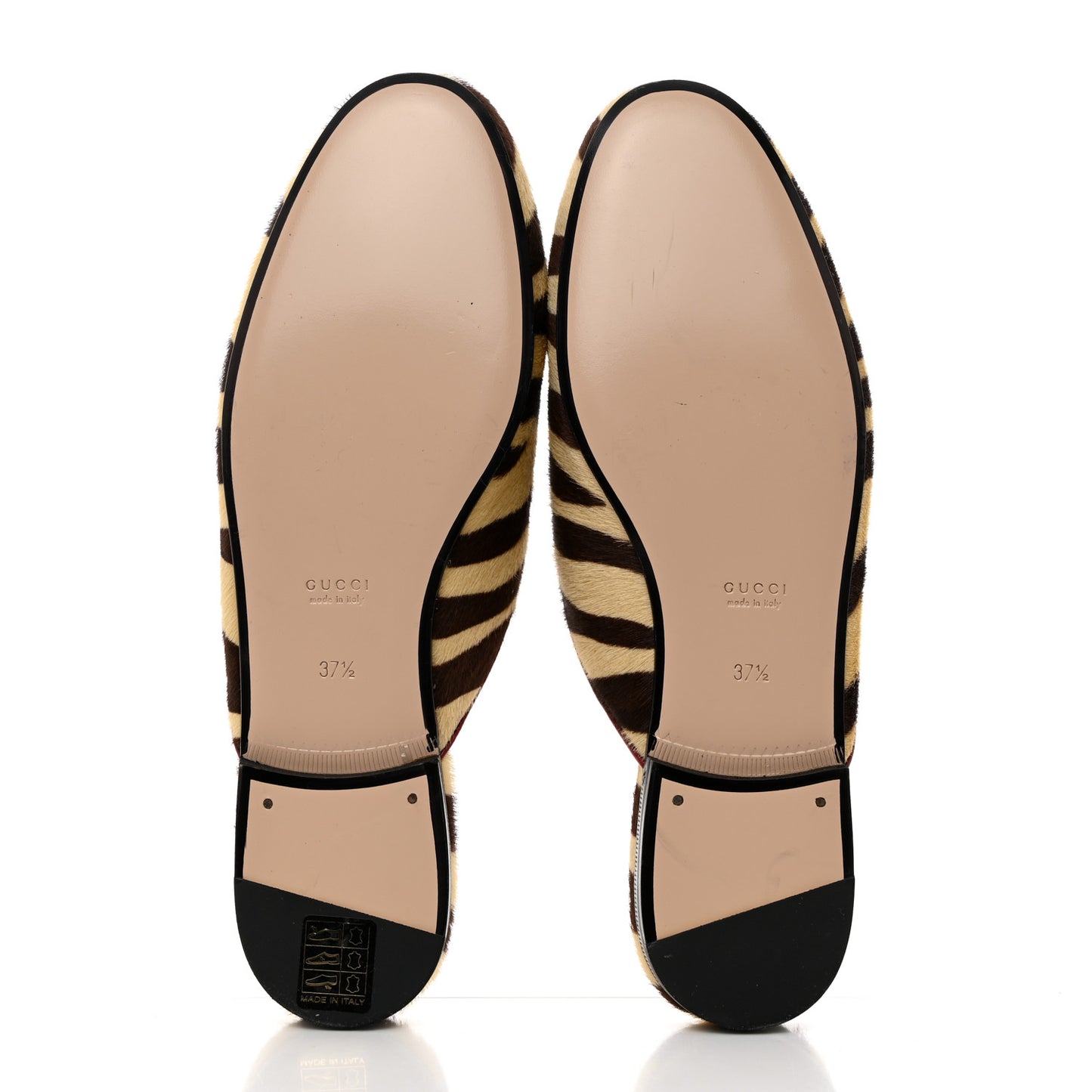Calf Hair Tiger Print Womens Princetown Slippers 37.5 Natural Black Romantic Cherry