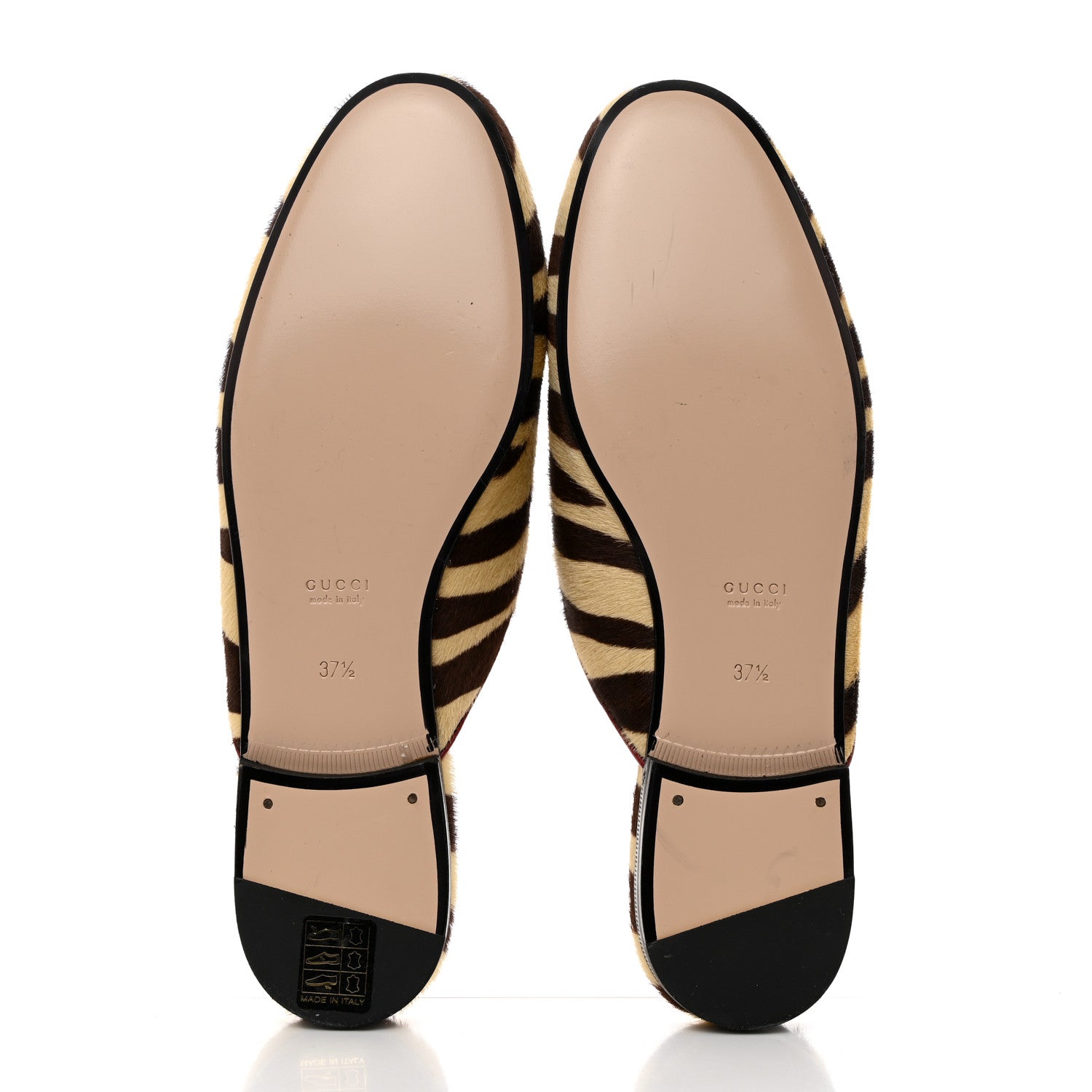 Gucci Calf Hair Tiger Print Womens Princetown Slippers 37.5 Natural Black Romantic Cherry 5 of 8