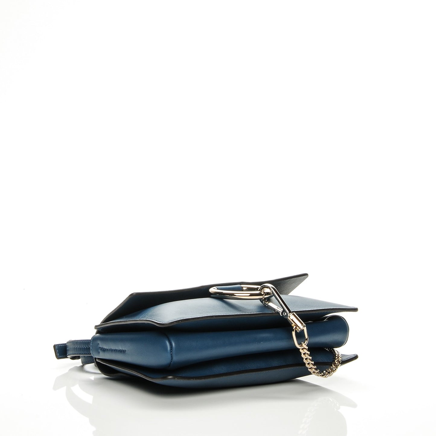 Suede Calfskin Small Faye Shoulder Bag Majolica Blue