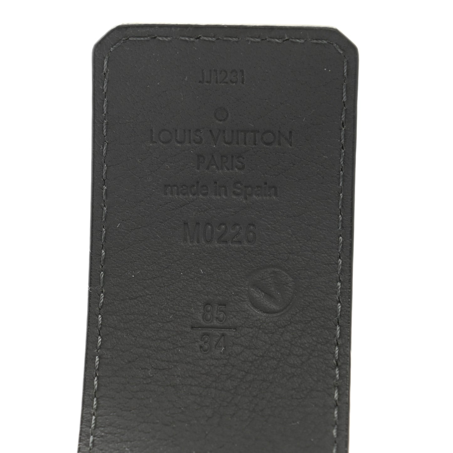 Calfskin 45mm LV Capucine Initiales Belt 85 34 Black Grey