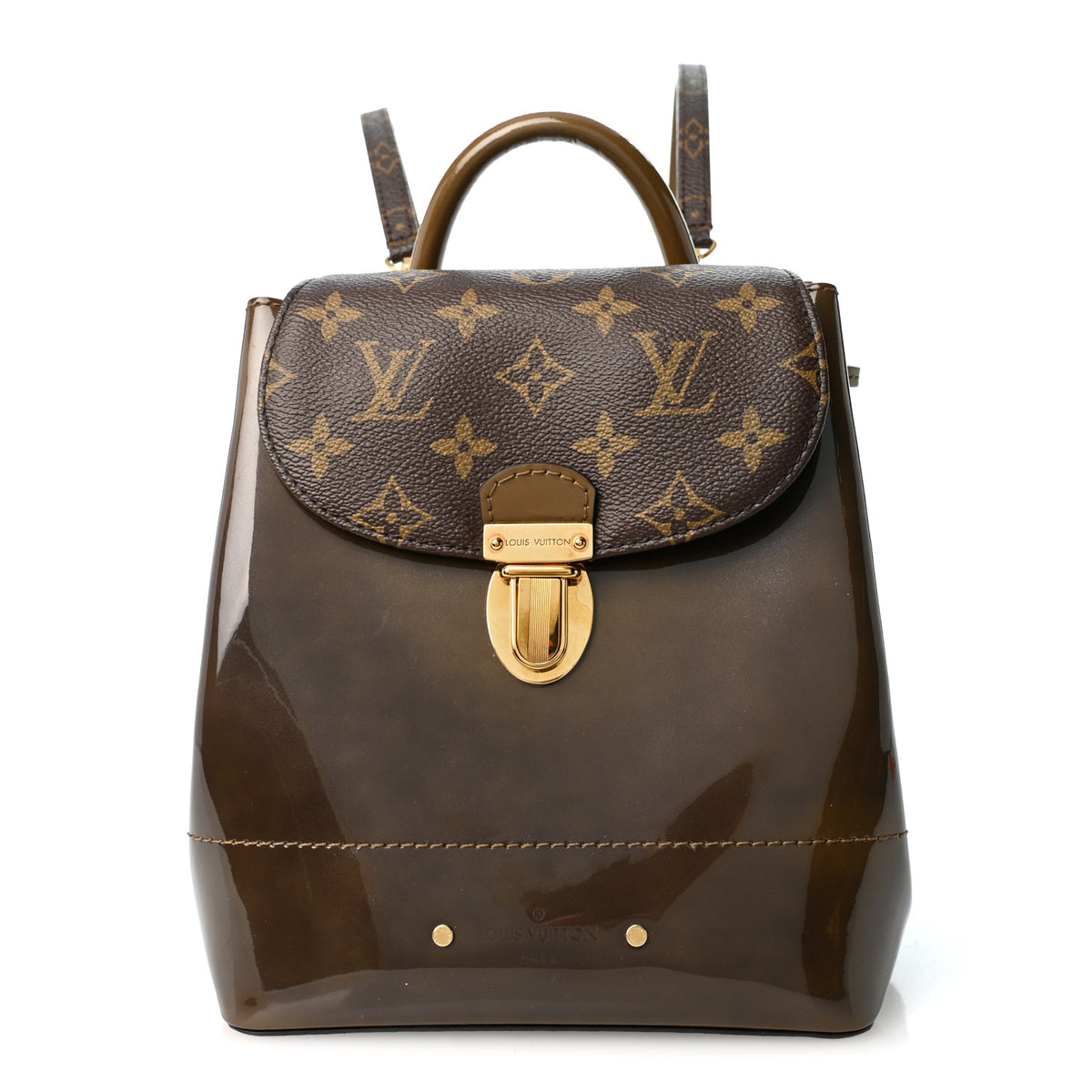 Louis Vuitton Patent Monogram Hot Springs Backpack Vert Bronze 2 of 19