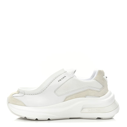 Prada Spazzolato Rois Bike Fabric Mens Sneakers 10 White 1 of 11