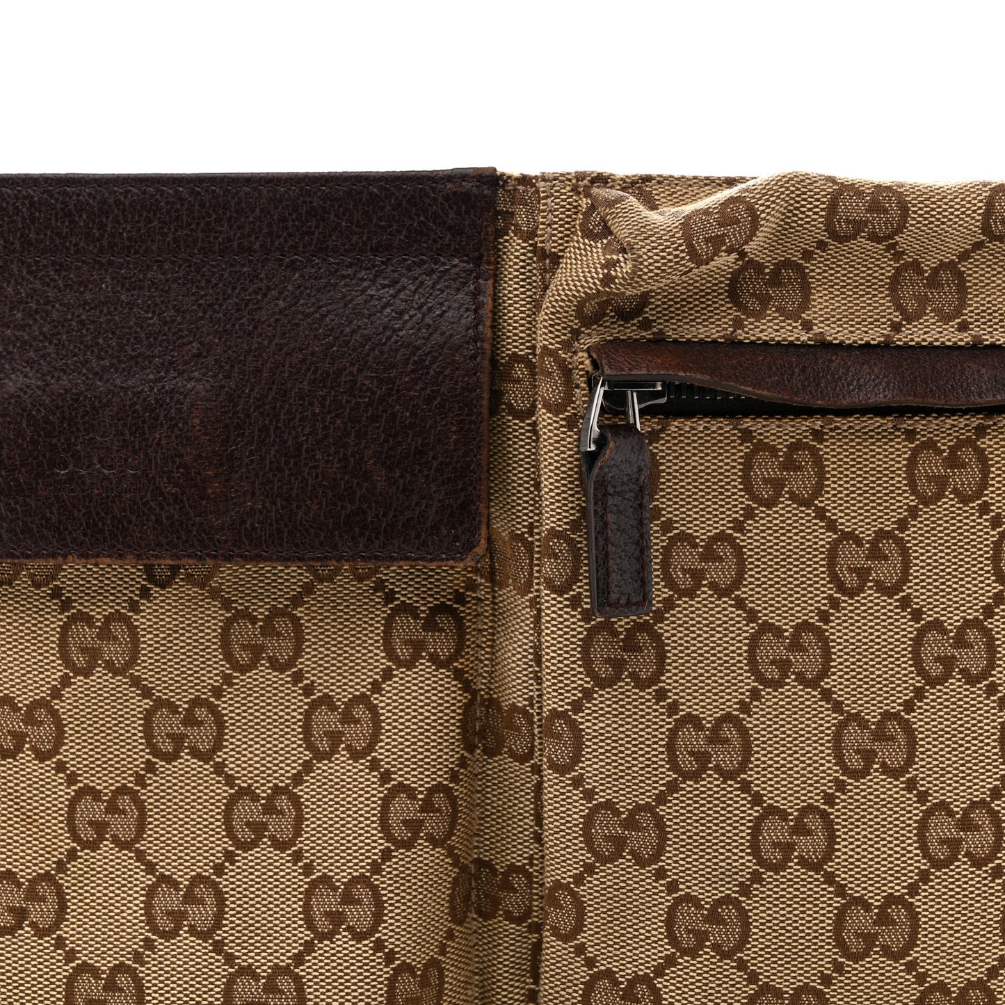 GG Monogram Double Pocket Belt Bag Dark Brown