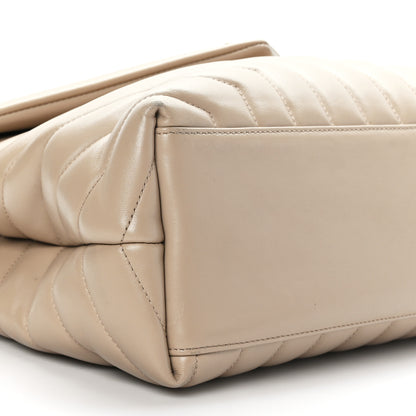 Saint Laurent Calfskin Y Quilted Monogram Medium Loulou Chain Satchel Dark Beige 8 of 9