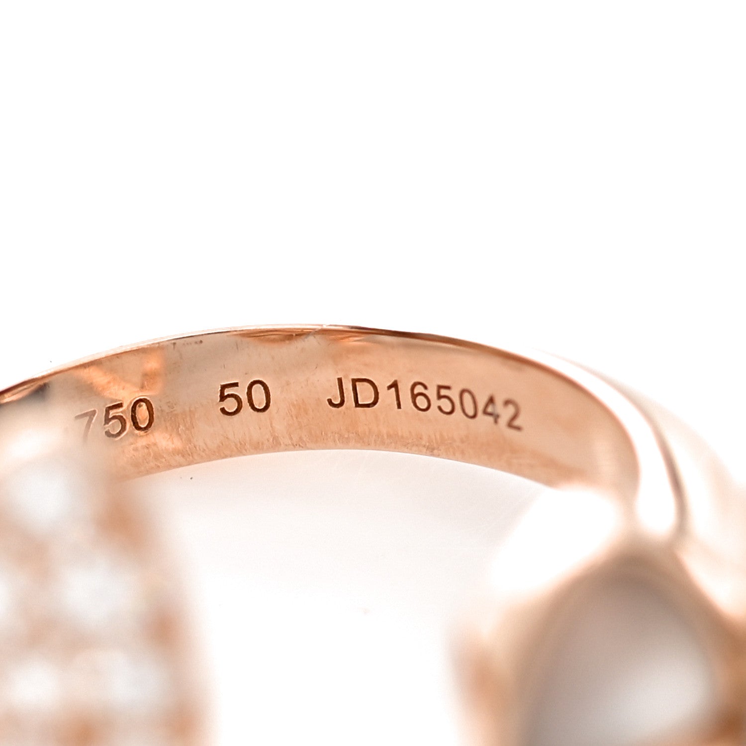 Van Cleef & Arpels 18K Rose Gold Diamond Mother of Pearl Two Butterfly Between The Finger Ring 50 5.25 5 of 6
