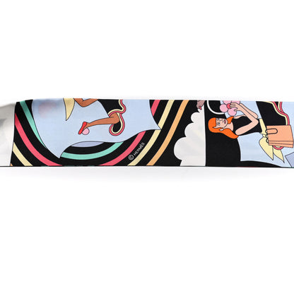 Hermes Silk Carres Volants Twilly Black Ciel Multicolor 3 of 4
