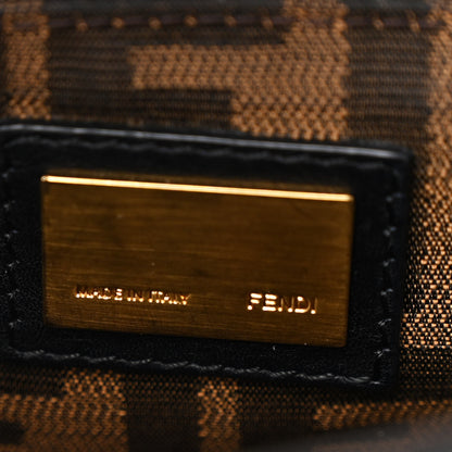 Fendi Vitello Seta Shiny Nappa Medium Peekaboo Iconic Satchel Black 7 of 15