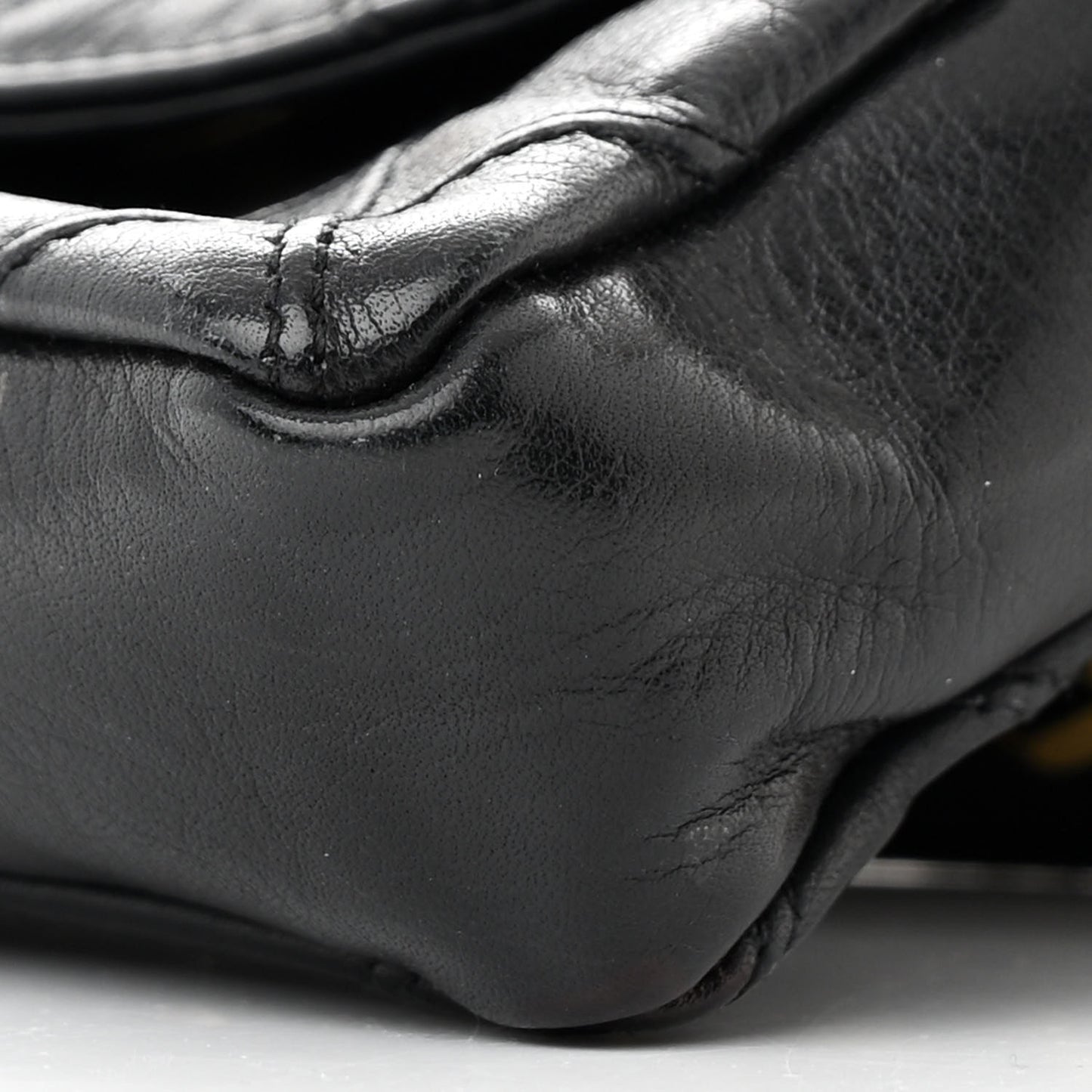 Calfskin Quilted Flap Waist Belt Bag Black