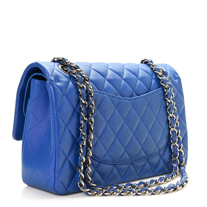 Chanel Caviar Quilted Medium Double Flap Blue 3 of 10
