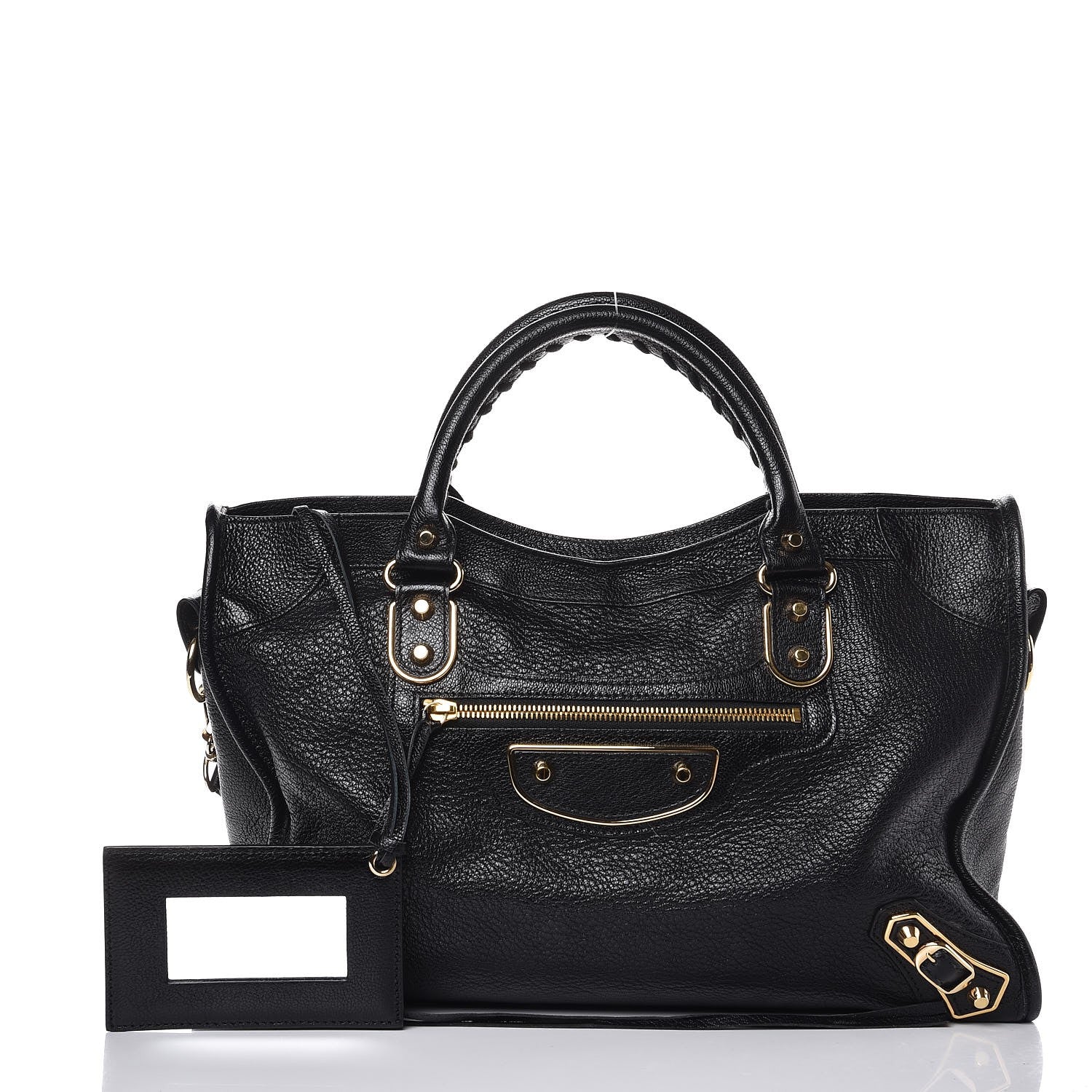 Balenciaga Chevre Gold Metallic Edge Hardware City Black 5 of 10