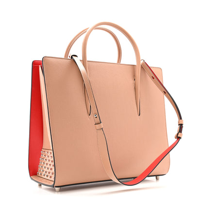 Christian Louboutin Calfskin Patent Studded Large Paloma Nude 3 of 12