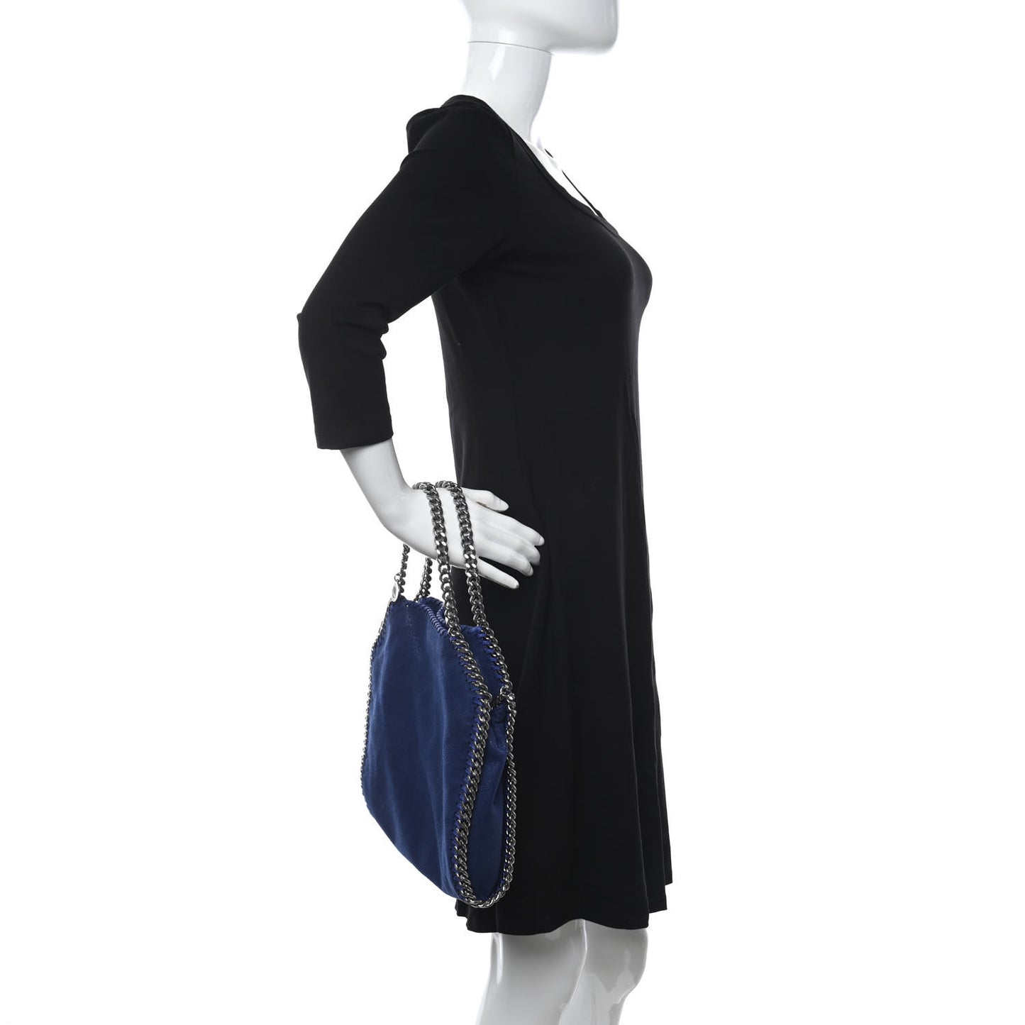 Shaggy Deer Mini Falabella Fold Over Tote Blue