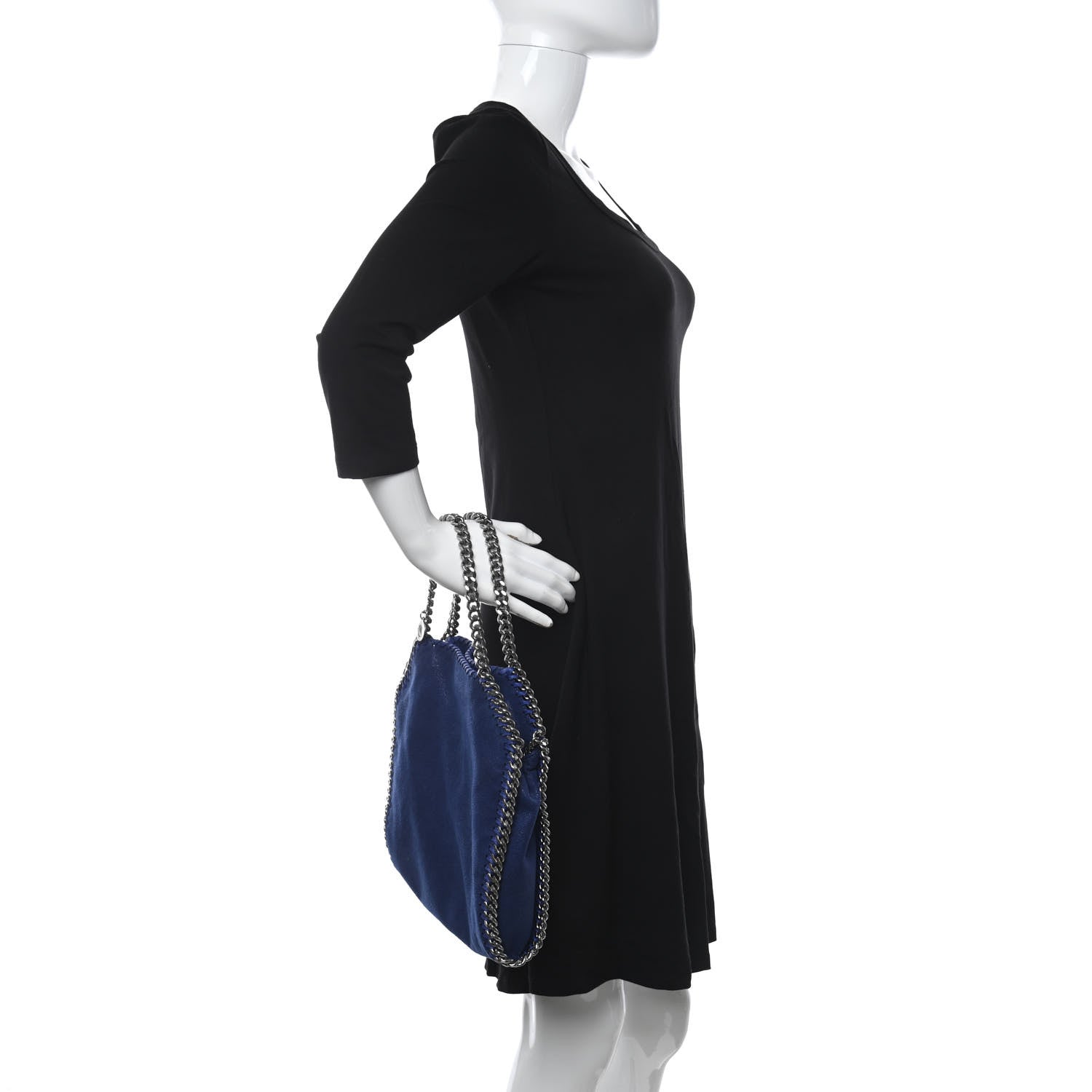 Stella McCartney Shaggy Deer Mini Falabella Fold Over Tote Blue 2 of 10