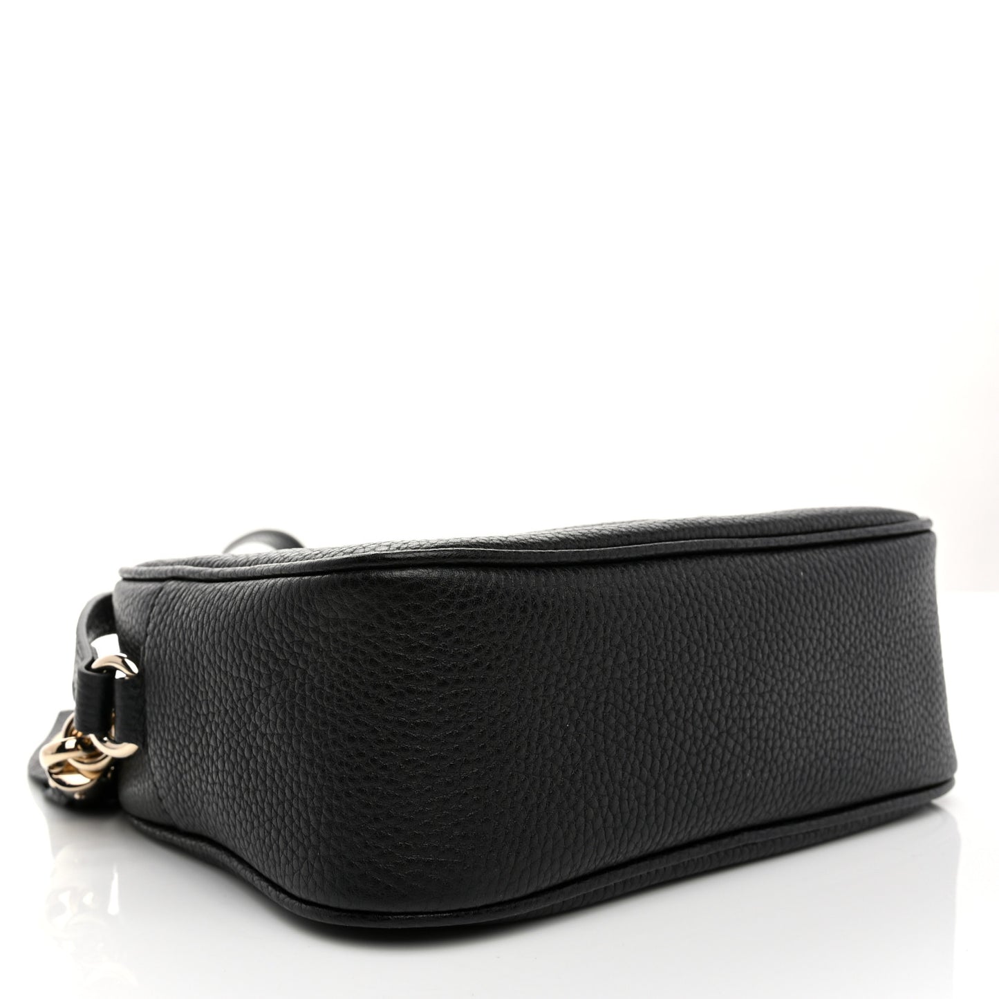 Pebbled Calfskin Small Soho Disco Bag Black
