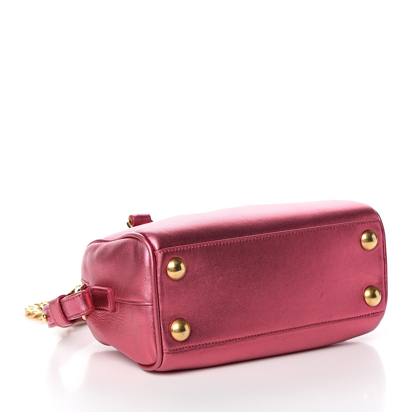 Metallic Lambskin Classic Duffle Toy Pink