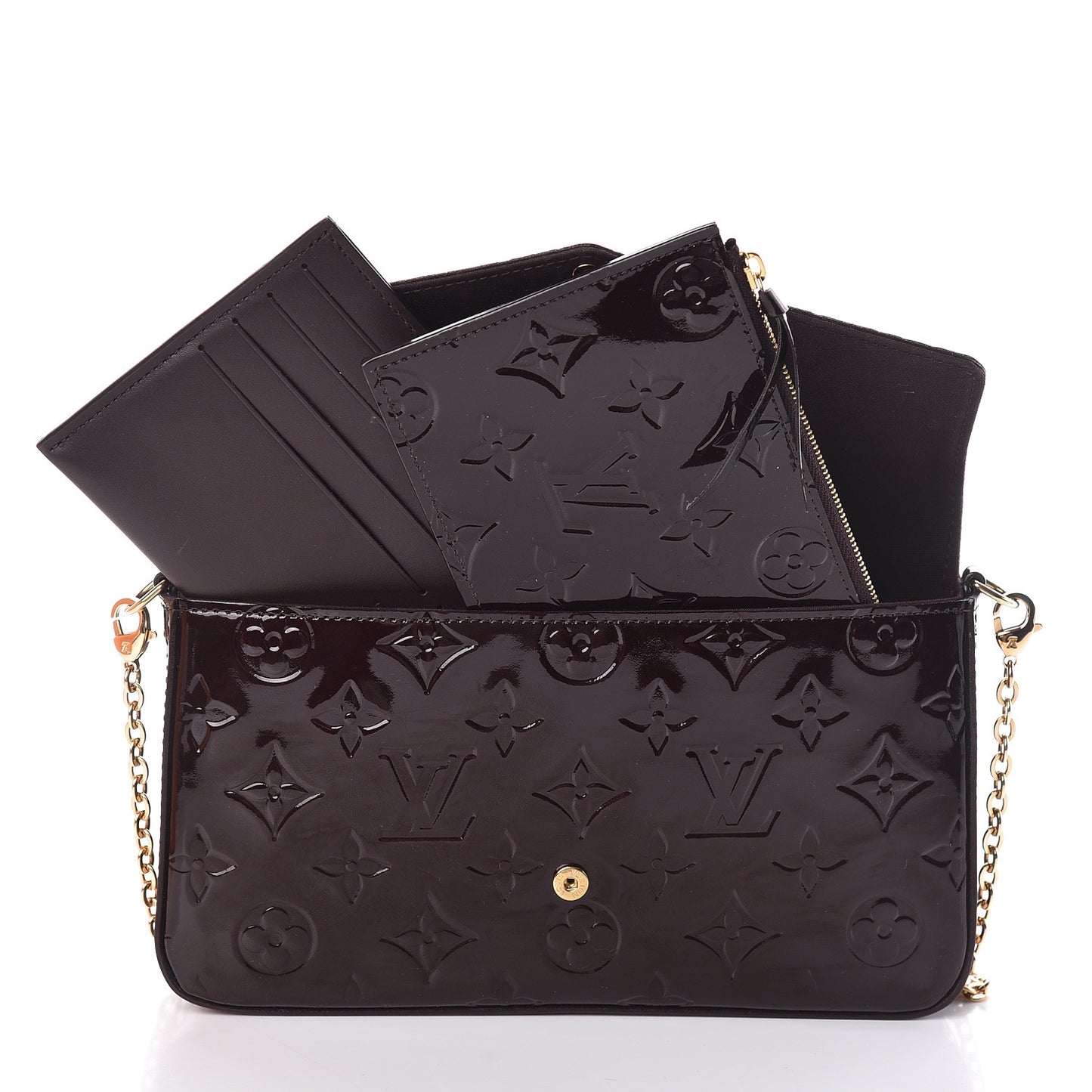 Vernis Pochette Felicie Chain Wallet Amarante