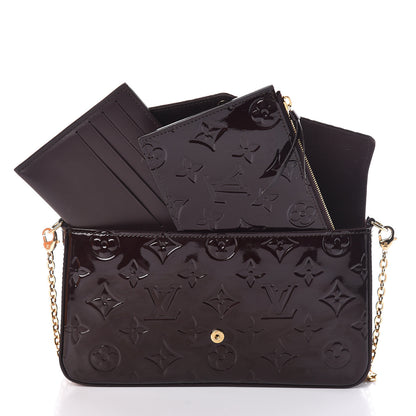 Louis Vuitton Vernis Pochette Felicie Chain Wallet Amarante 7 of 10