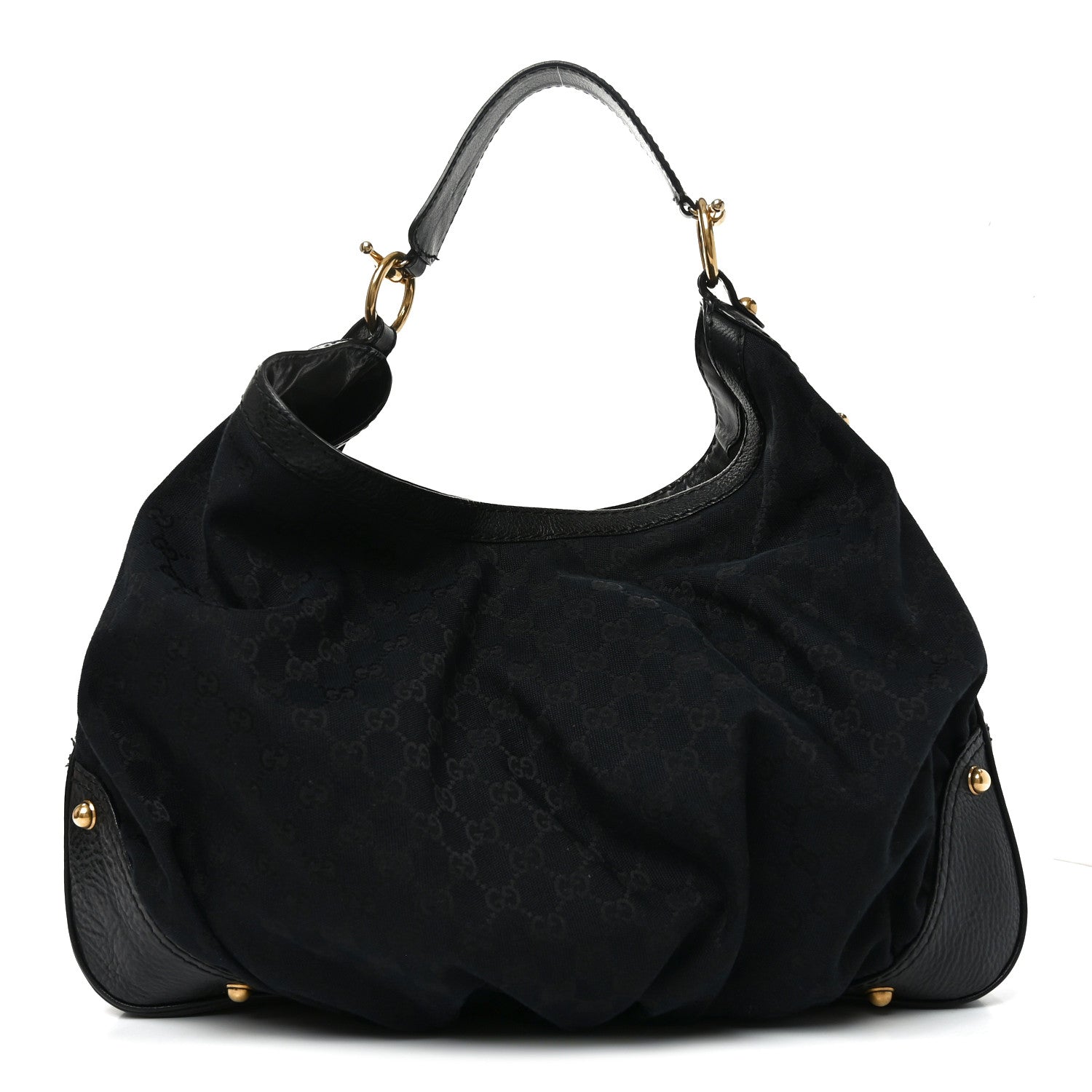 Gucci Monogram Large Jockey Hobo Black 1 of 12