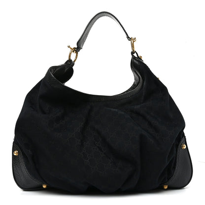 Gucci Monogram Large Jockey Hobo Black 1 of 12