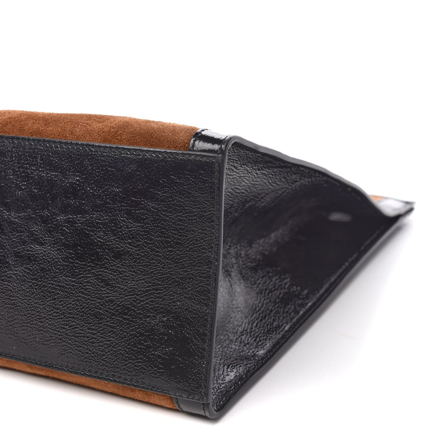 Suede Patent Web Ophidia Vertical Tote Nocciola Black