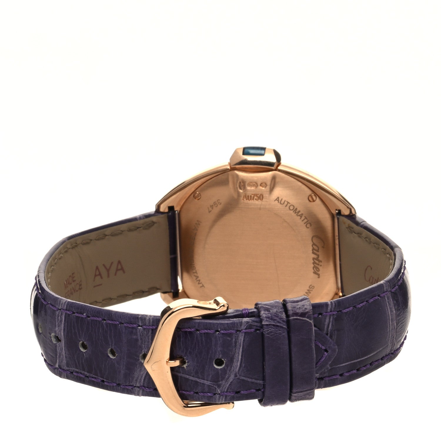 Cartier 18K Pink Gold Alligator Diamond 31mm Cle De Cartier Automatic Watch 3 of 5