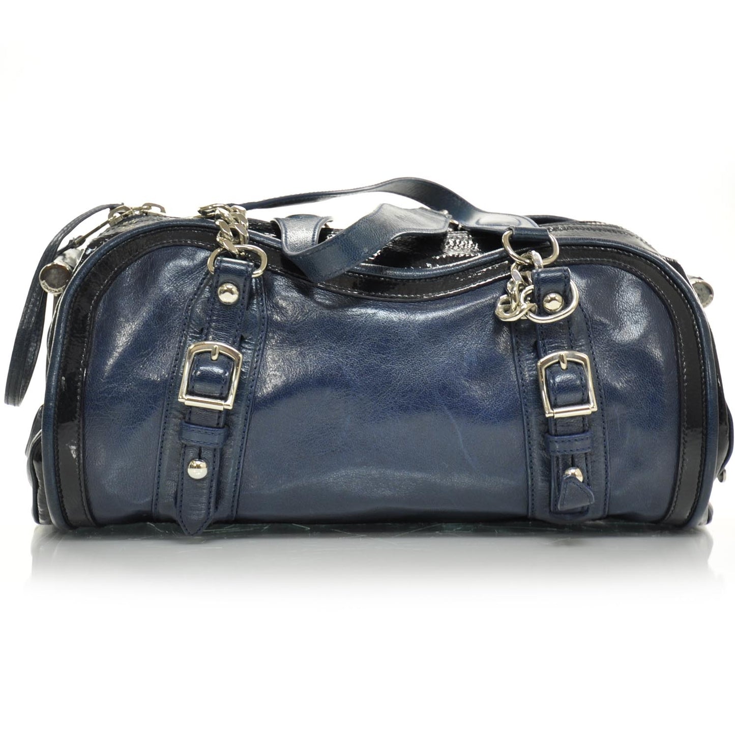 Leather Embossed Logo Satchel