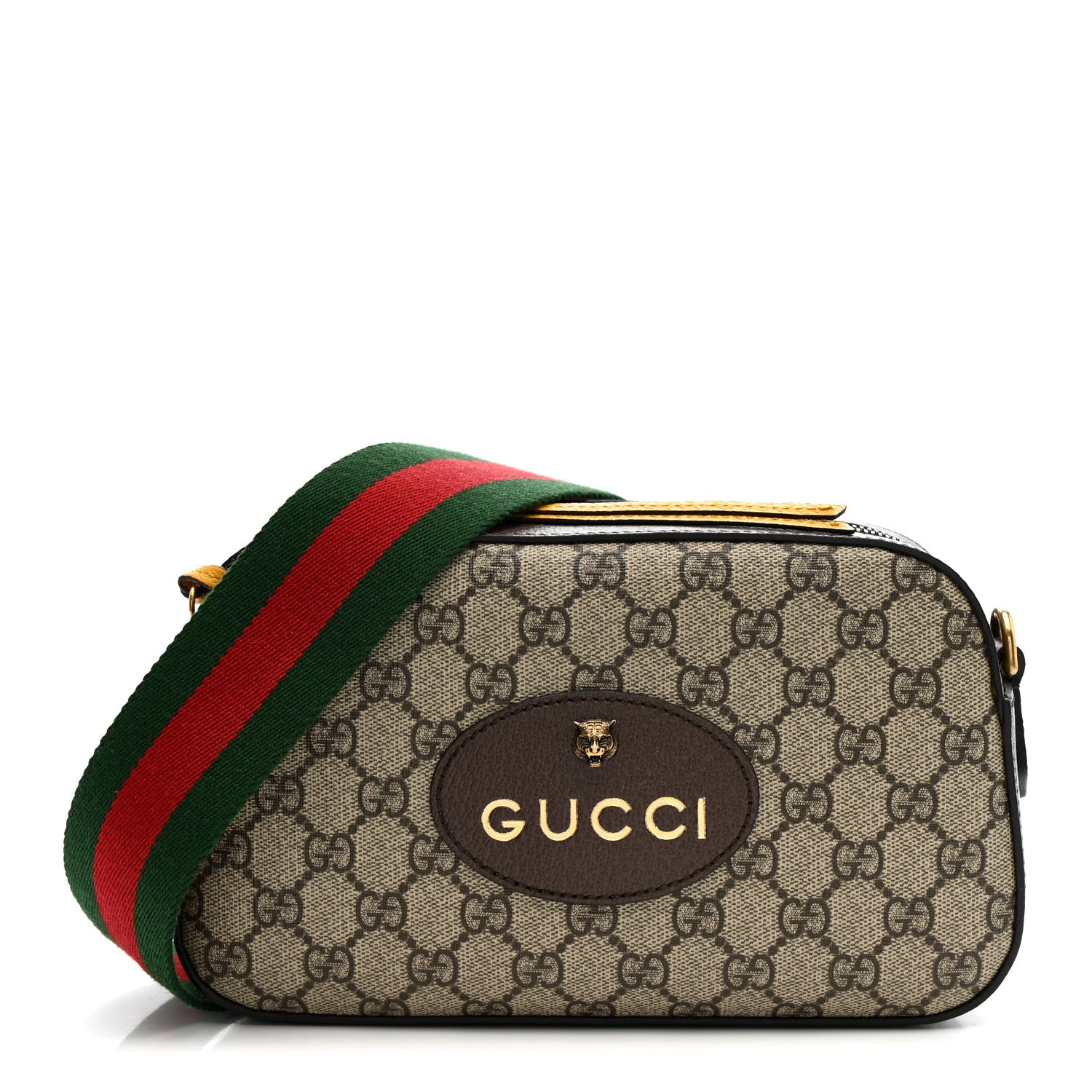 Gucci GG Supreme Monogram Web Neo Vintage Shoulder Bag Beige New Acero Crop 1 of 12