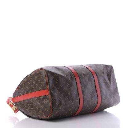 Louis Vuitton Calfskin Monogram Keepall Bandouliere 50 Coquelicot 3 of 10