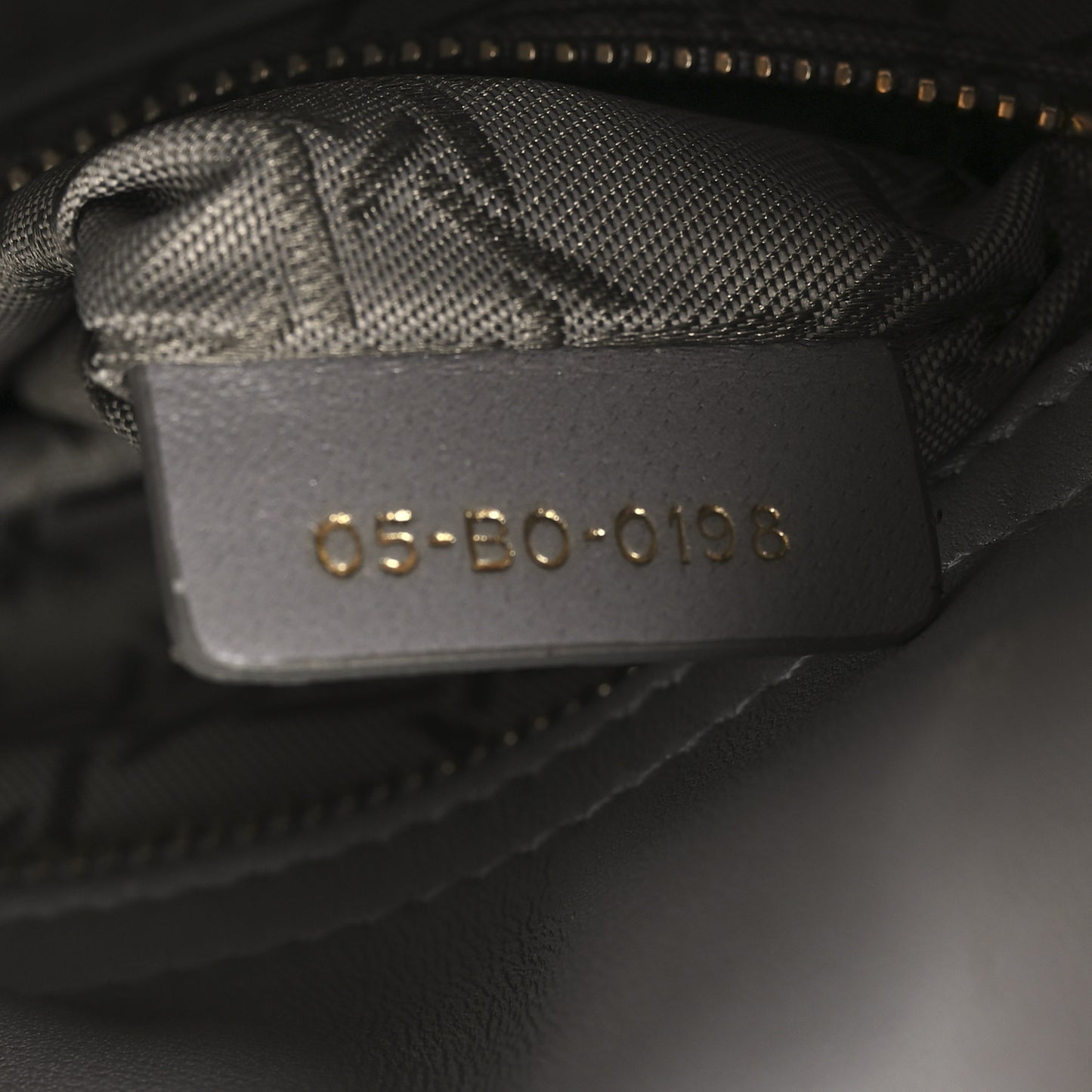 Metallic Lambskin Cannage Mini Lady Dior Grey