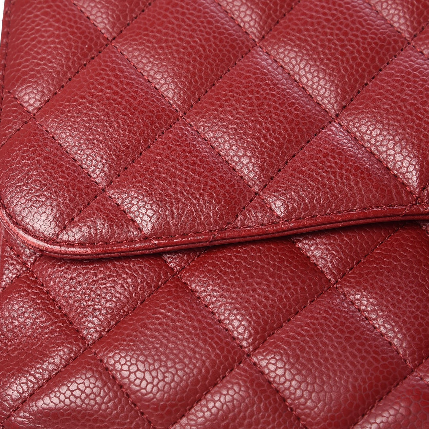 Caviar Quilted Jumbo Single Flap Red