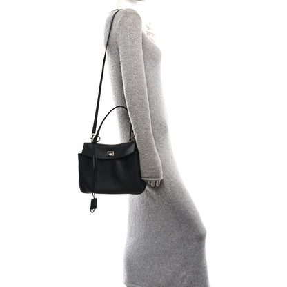 Balenciaga Grained Calfskin Small Rodeo Top Handle Handbag Black 2 of 10