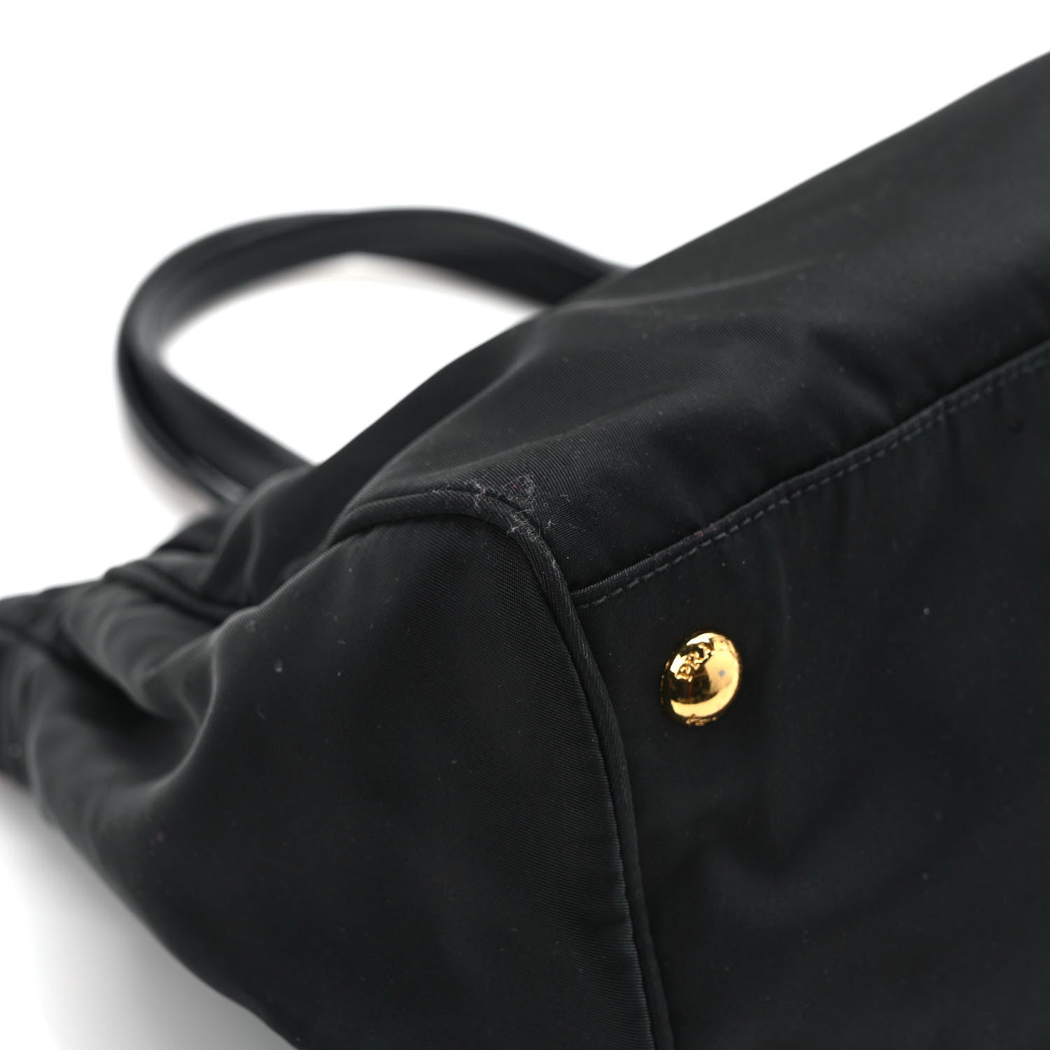 Prada Tessuto Nylon Saffiano Shopping Tote Black 9 of 10